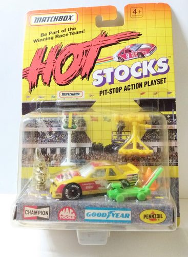 Matchbox Hot Stocks Pit-Stop Action Playset Champion Lumina 1992 - TulipStuff