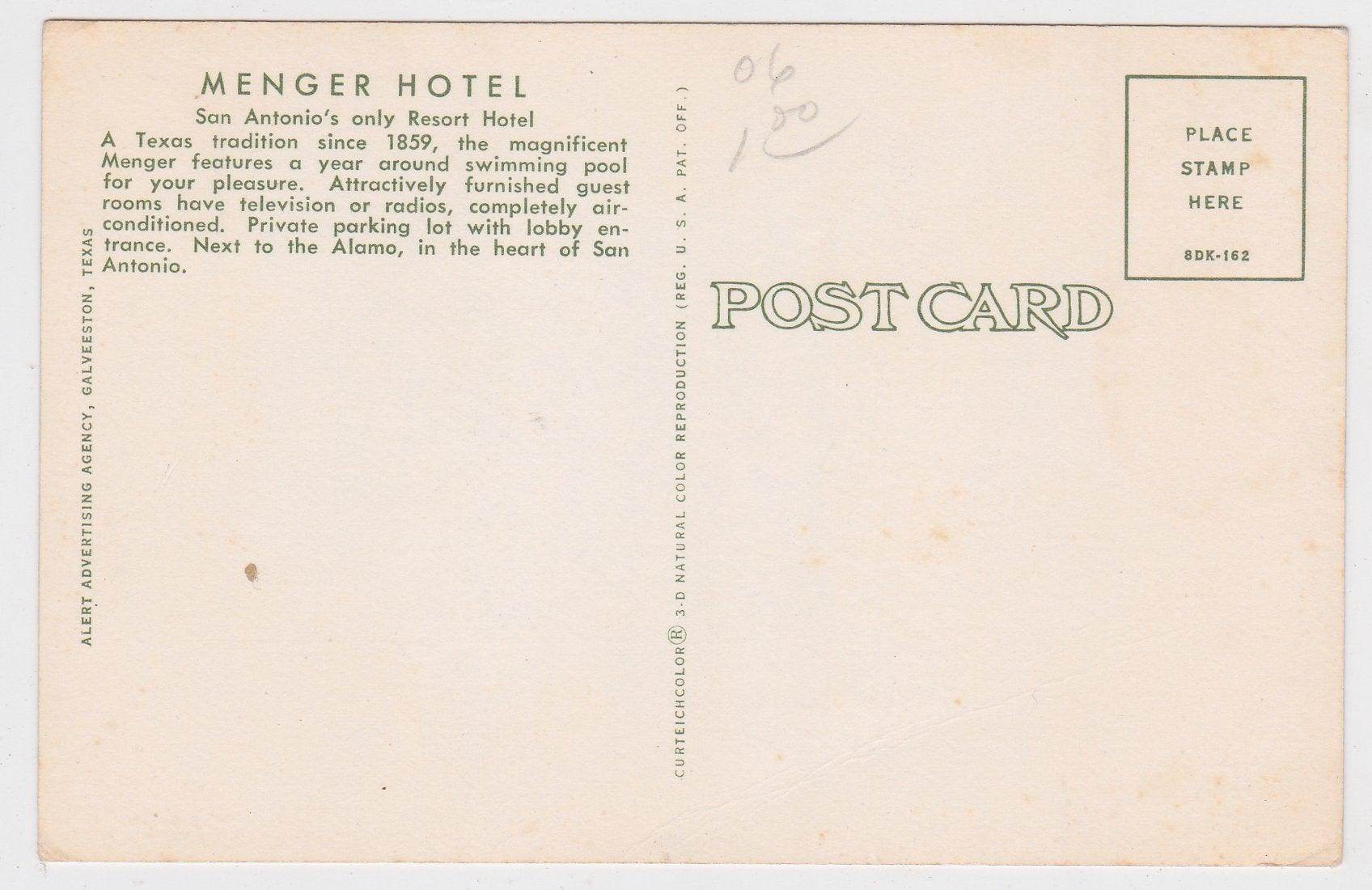 Menger Hotel Resort Swimming Pool San Antonio Texas 1950's - TulipStuff