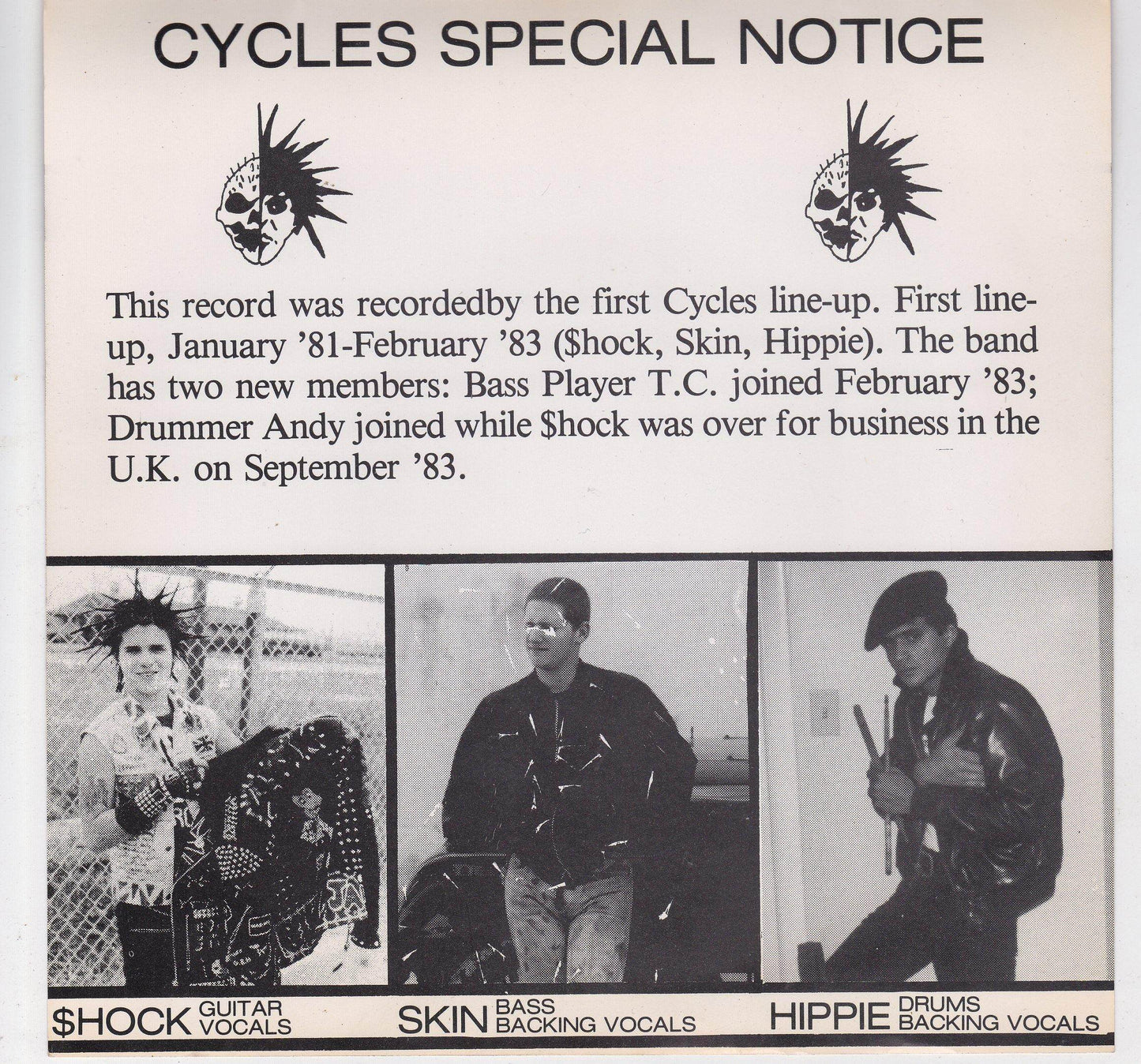 Menstrual Cycles Retirement Home 7" EP Vinyl Record Punk Oi 1983 - TulipStuff