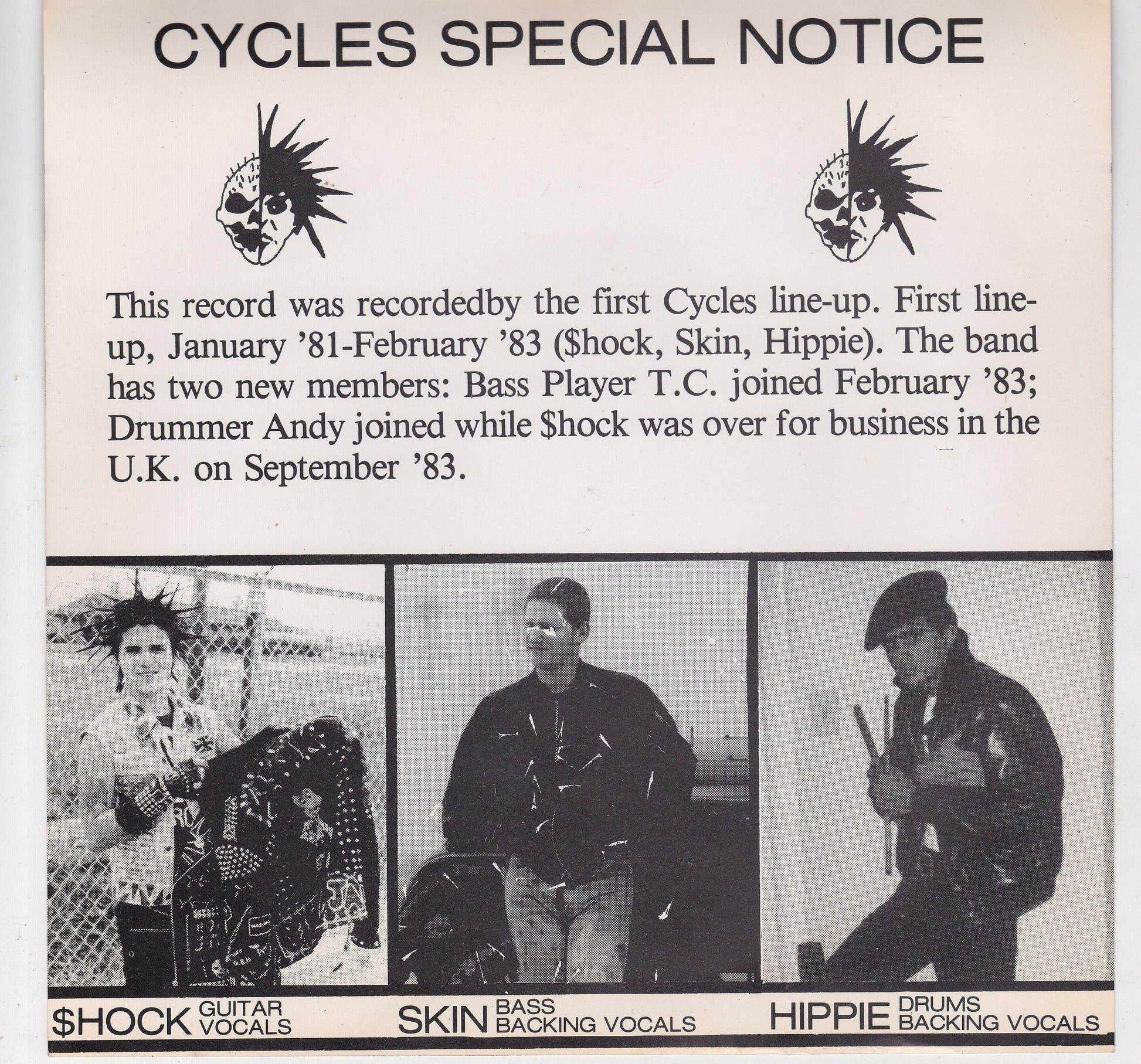 Menstrual Cycles Retirement Home 7" EP Vinyl Record Punk Oi 1983 - TulipStuff