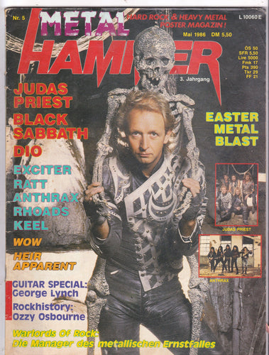 Metal Hammer Magazine May 1986 Germany Judas Priest Black Sabbath Dio - TulipStuff