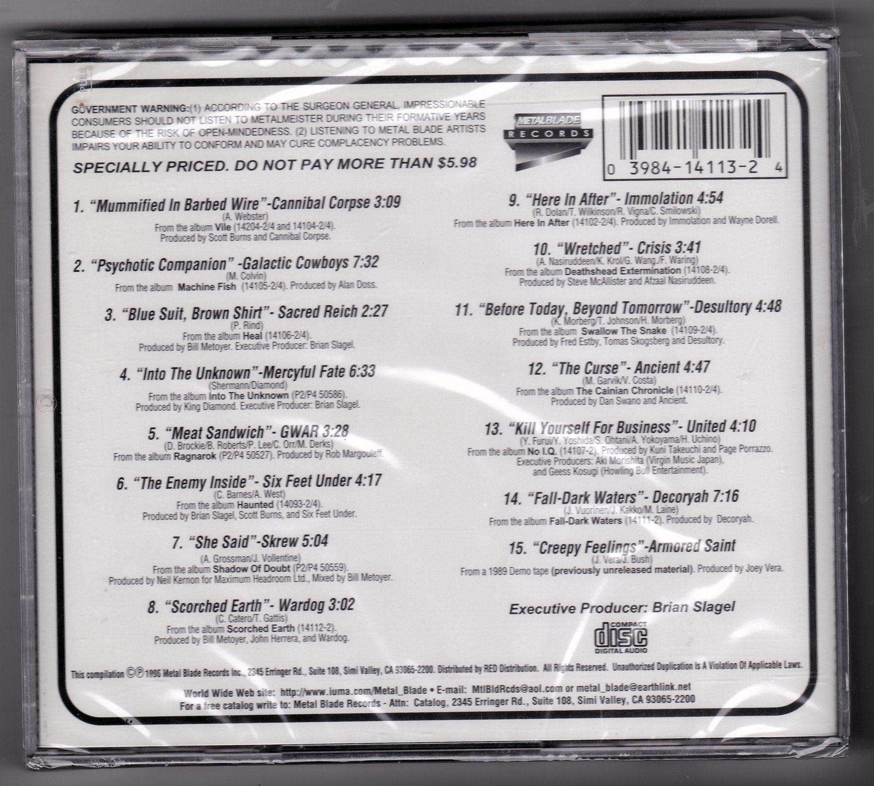 Metalmeister Domestic Metal Blade Records Compilation CD 1996 - TulipStuff