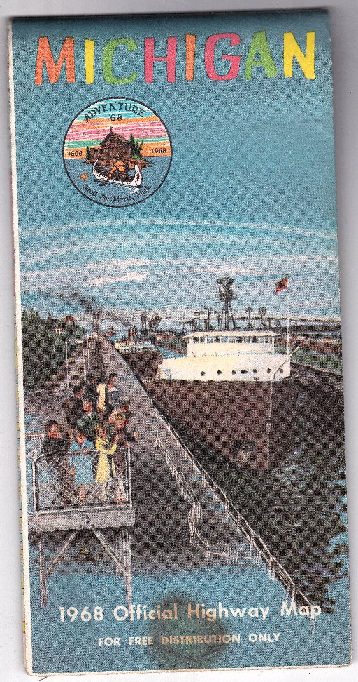 Michigan 1968 Official State Highway Department Road Map - TulipStuff