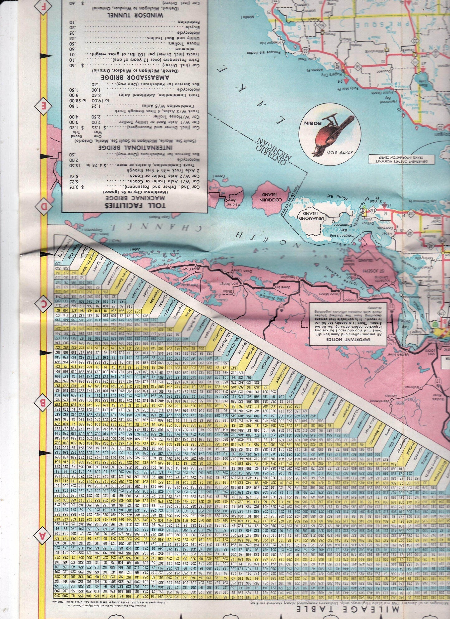 Michigan 1968 Official State Highway Department Road Map - TulipStuff