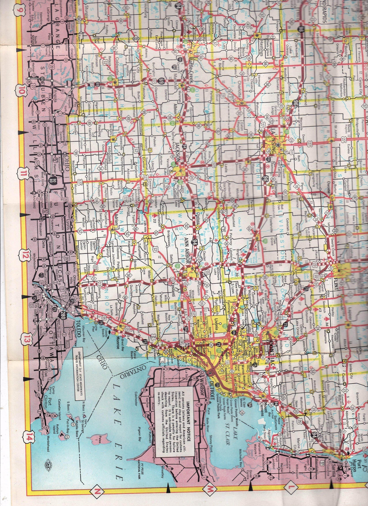 Michigan 1968 Official State Highway Department Road Map – TulipStuff