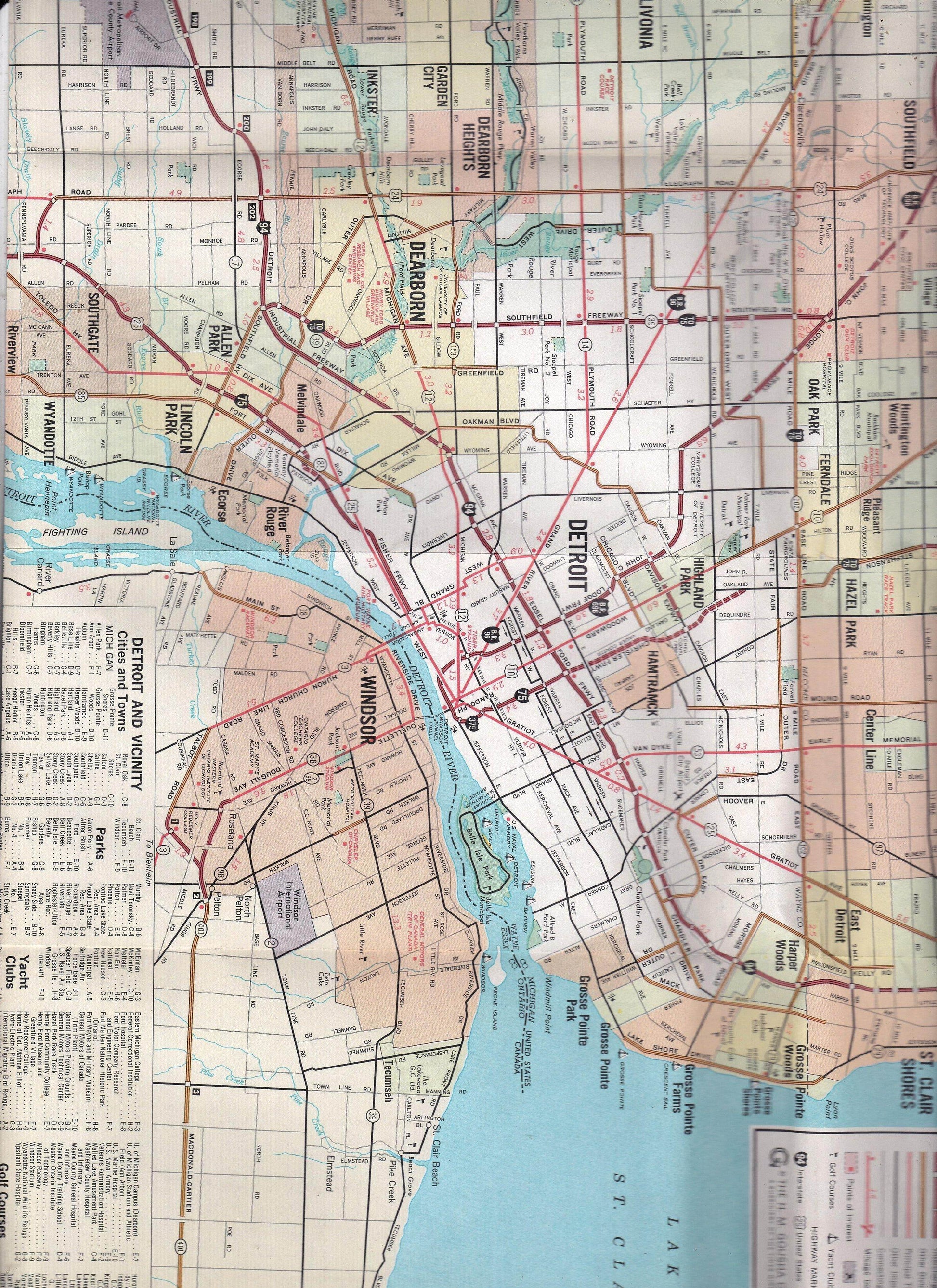 Michigan 1968 Official State Highway Department Road Map - TulipStuff
