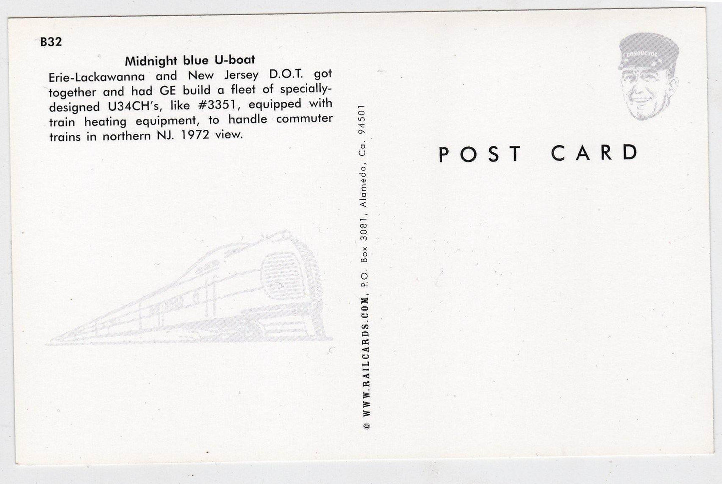 Erie-Lackawanna New Jersey DOT GE U34CH Commuter Train Locomotive - TulipStuff