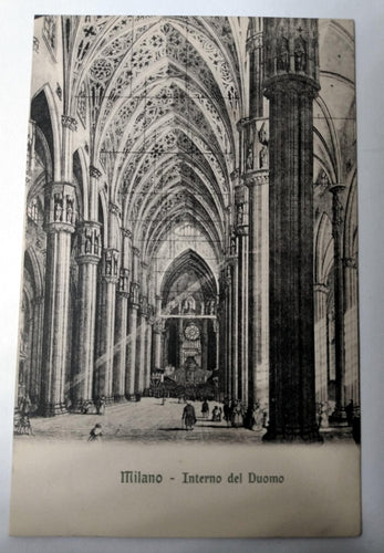 Milano Interno Del Duomo Cathedral 1912 Postcard Italy - TulipStuff