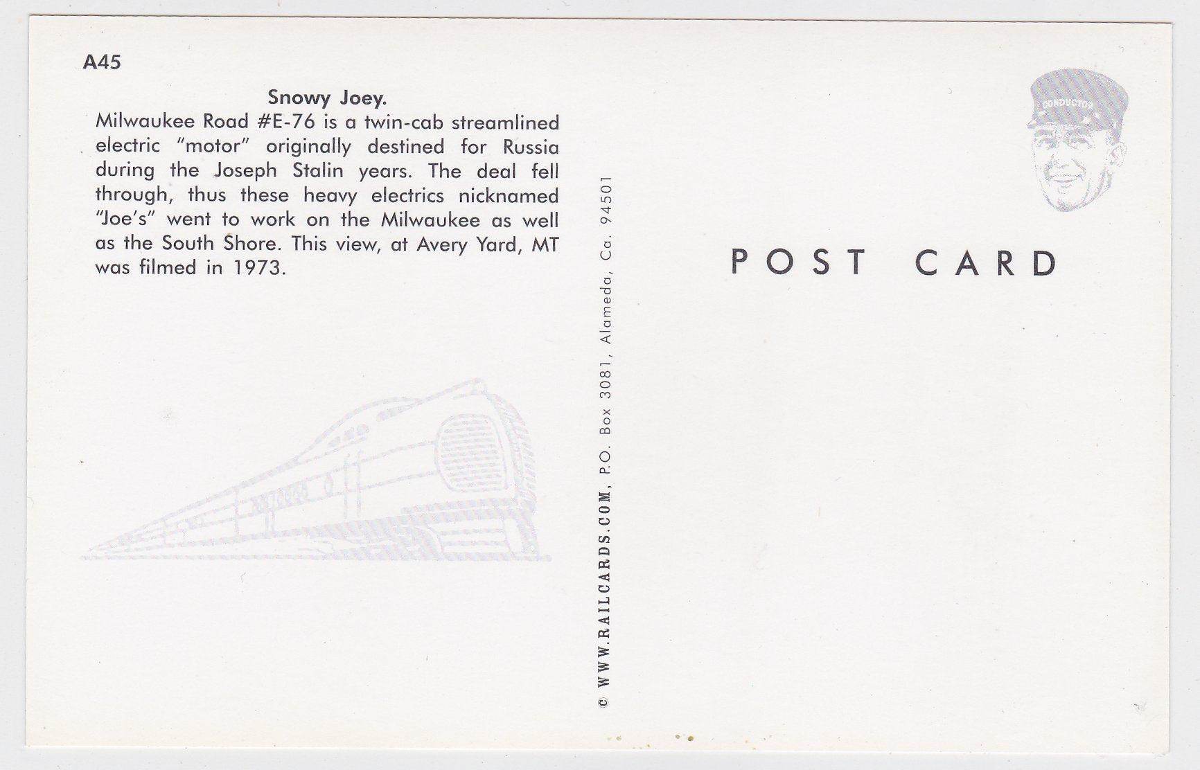 Milwaukee Road GE Little Joe Electric Locomotive Train Montana 1973 - TulipStuff