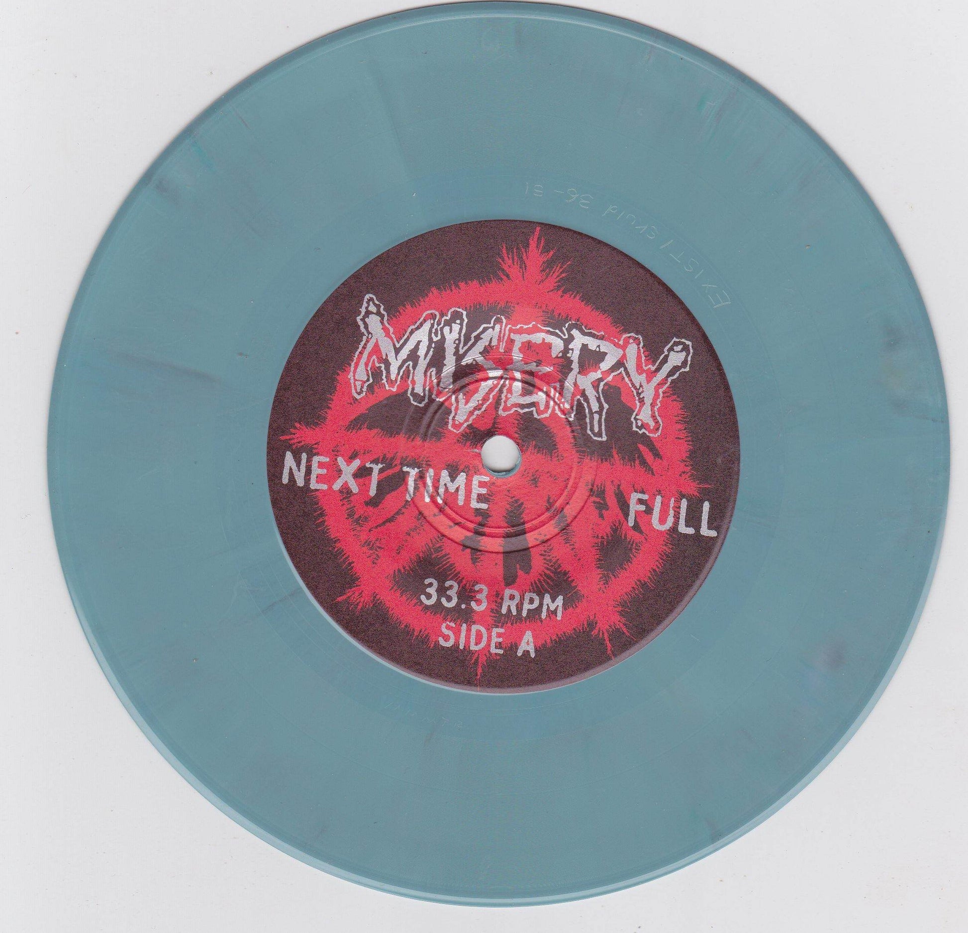 Misery Next Time Midnight 7" Blue Vinyl Record 1996 Crust Punk - TulipStuff