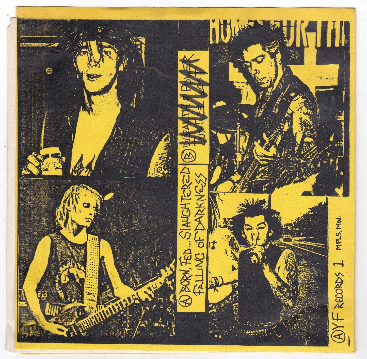 Misery Born Fed Slaughter 7" 45 RPM Vinyl Record 1989 Crust Punk - TulipStuff