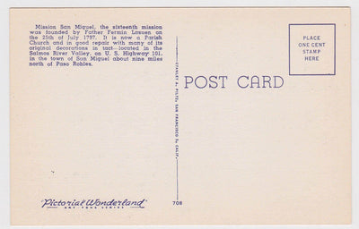 Mission San Miguel Salmos River Valley US Hwy 101 California 1940's - TulipStuff