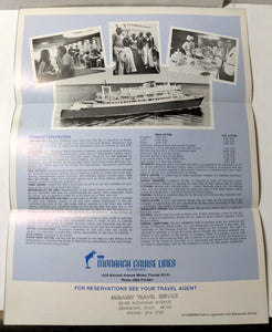 Monarch Cruise Lines ss Monarch Sun 1975 Gala Maiden Cruise Brochure - TulipStuff