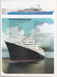 Monarch Cruise Lines ss Monarch Star 1977 Caribbean Cruise Brochure - TulipStuff