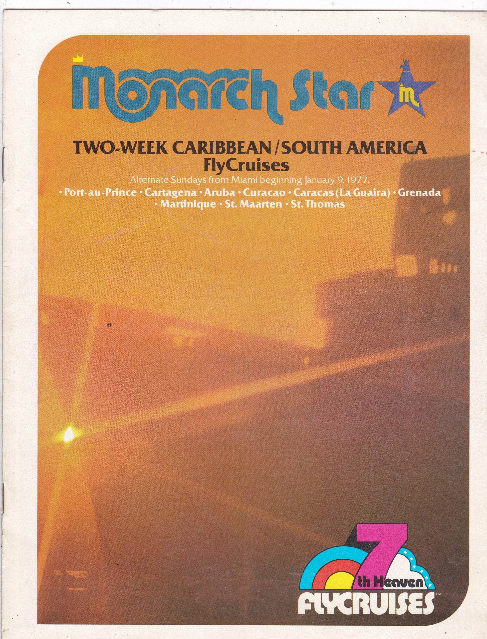 Monarch Cruise Lines ss Monarch Star 1977 Caribbean Cruise Brochure - TulipStuff