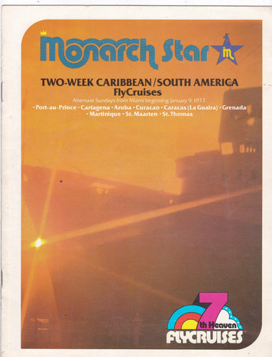 Monarch Cruise Lines ss Monarch Star 1977 Caribbean Cruise Brochure - TulipStuff