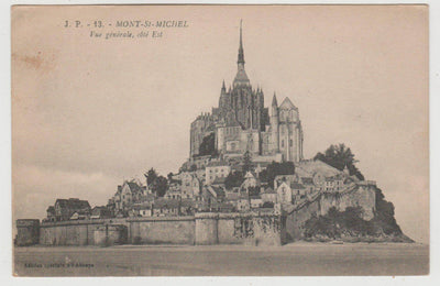 Mont St Michel Vue Generale Cote Est France Postcard 1910's - TulipStuff