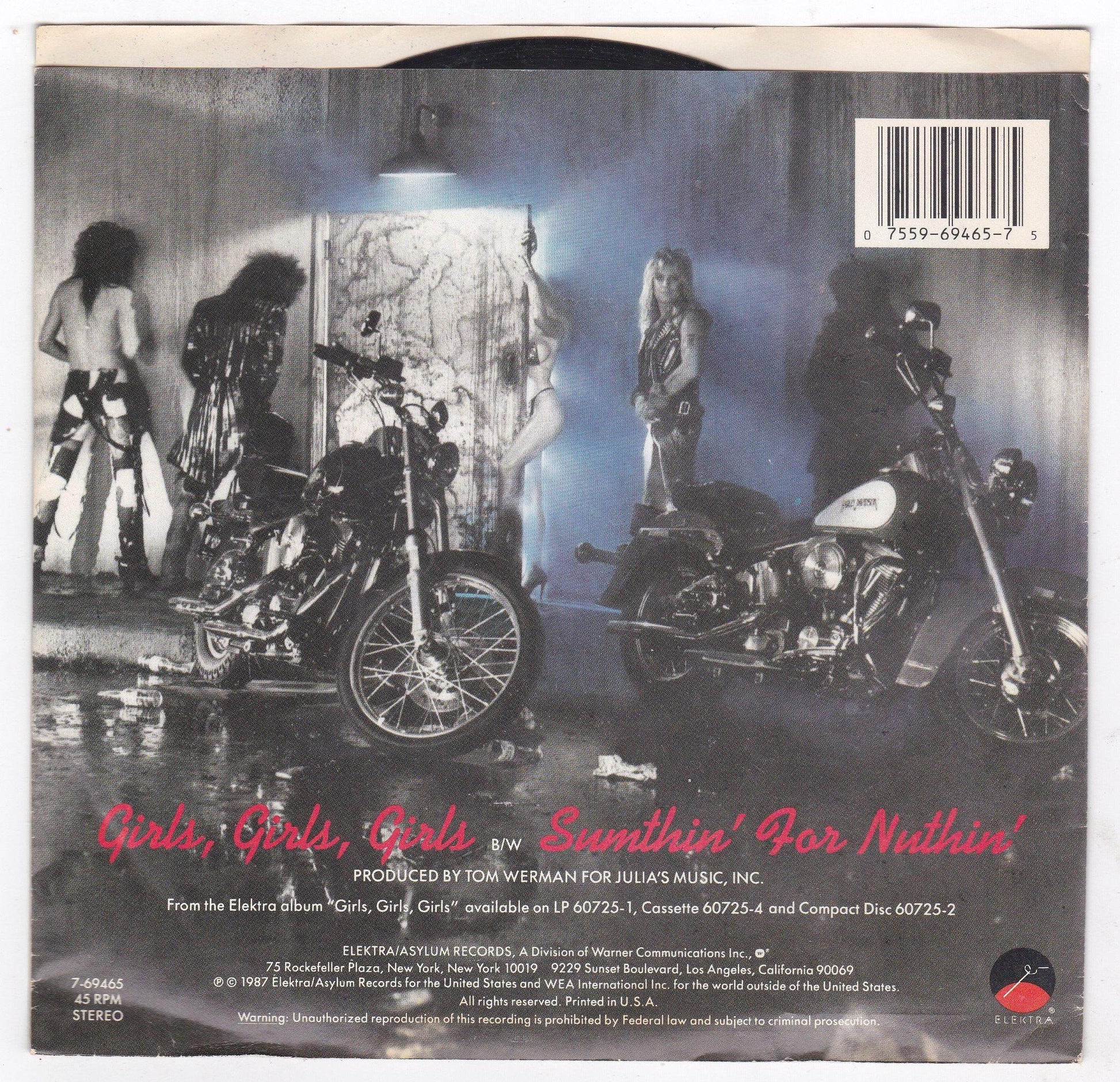 Motley Crue Girls Girls Girls 7" 45RPM Vinyl Record 1987 Metal - TulipStuff