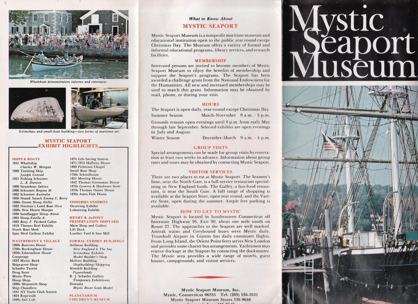 Mystic Seaport Museum Connecticut Late 1970's Brochure - TulipStuff