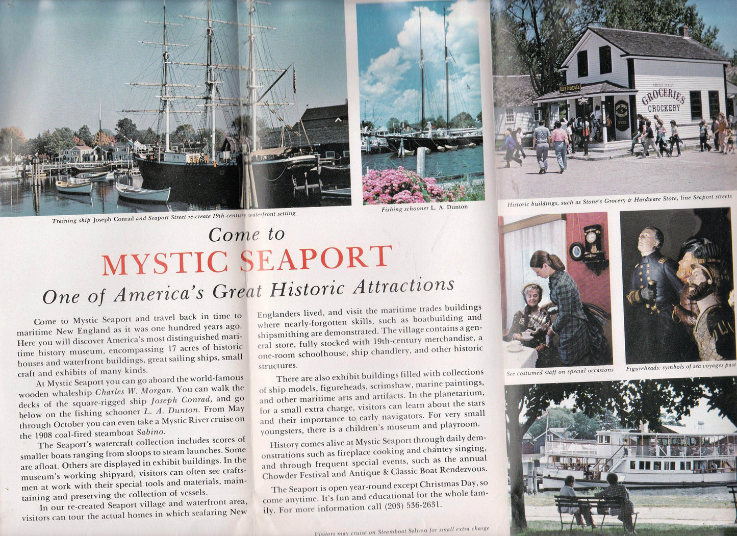 Mystic Seaport Museum Connecticut Late 1970's Brochure - TulipStuff