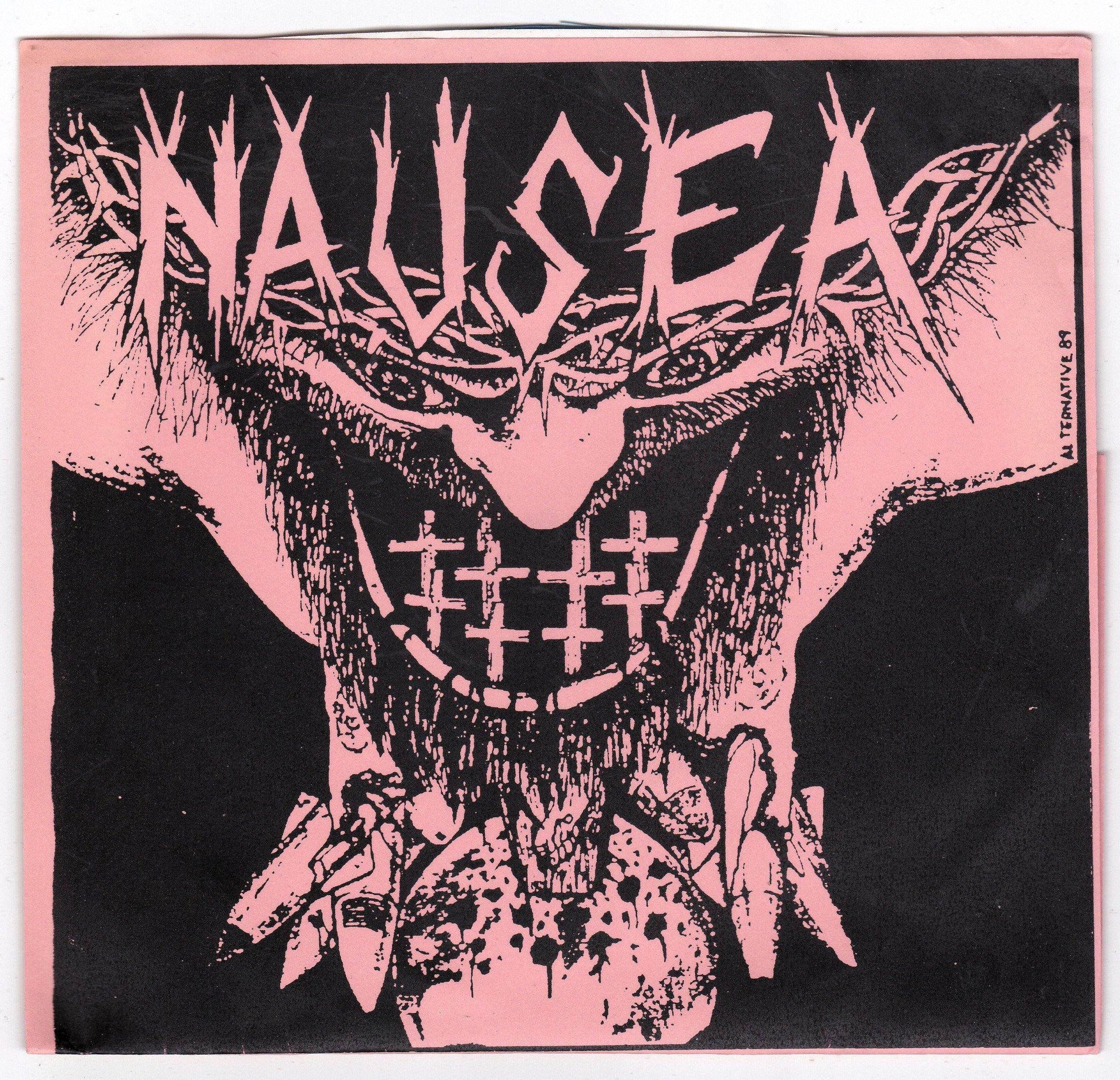 Nausea Extinct Demo 7" EP Vinyl Record NYHC Red Cover Blue Vinyl - TulipStuff
