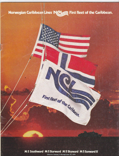 Norwegian Caribbean Southward Starward Sunward II Skyward 1979 Brochure - TulipStuff