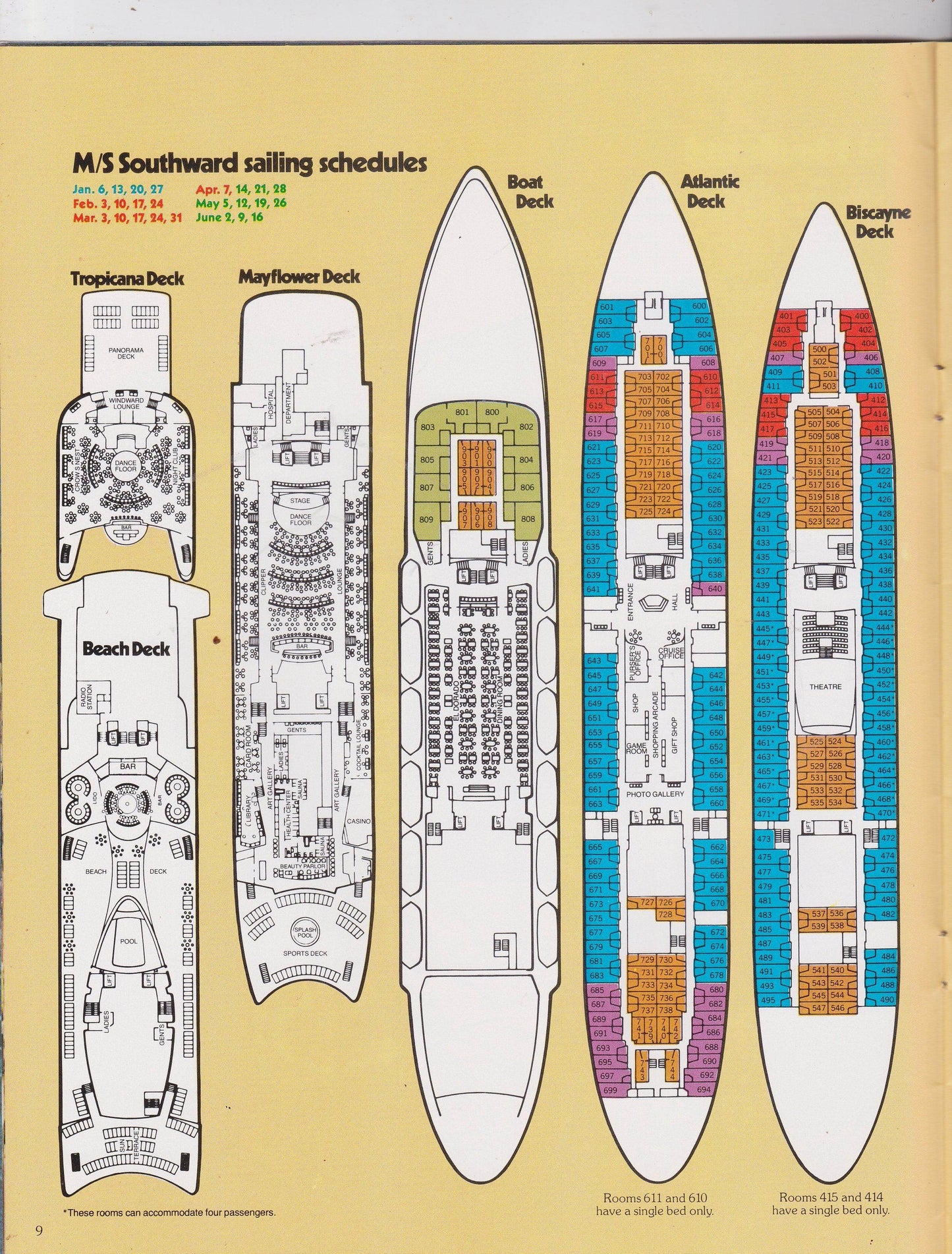 Norwegian Caribbean Southward Starward Sunward II Skyward 1979 Brochure - TulipStuff