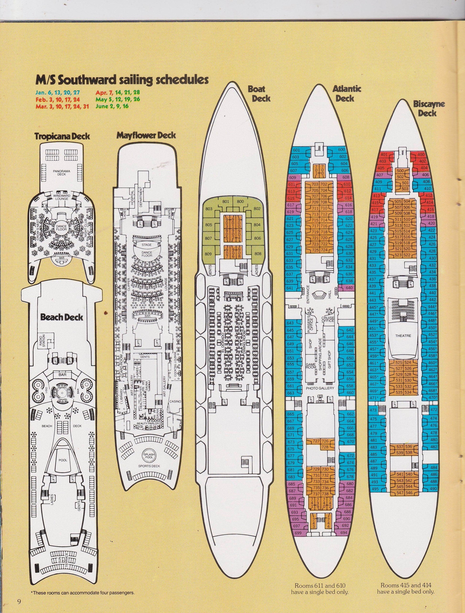 Norwegian Caribbean Southward Starward Sunward II Skyward 1979 Brochure - TulipStuff