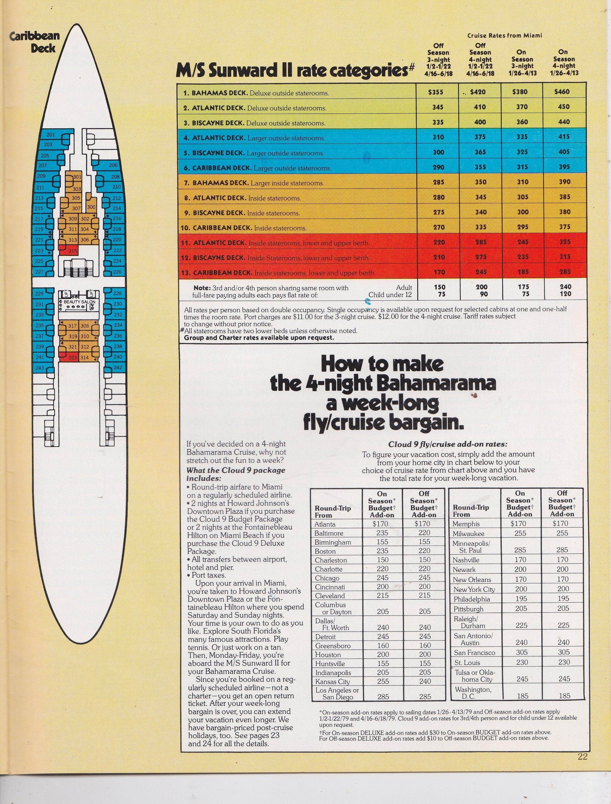 Norwegian Caribbean Southward Starward Sunward II Skyward 1979 Brochure - TulipStuff