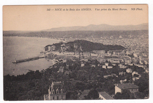 Nice et la Baie des Anges Vue prise du Mont Boron France Postcard 1912 - TulipStuff