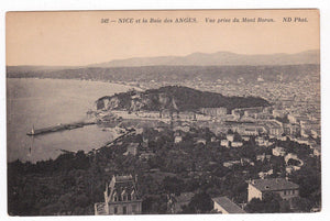 Nice et la Baie des Anges Vue prise du Mont Boron France Postcard 1912 - TulipStuff