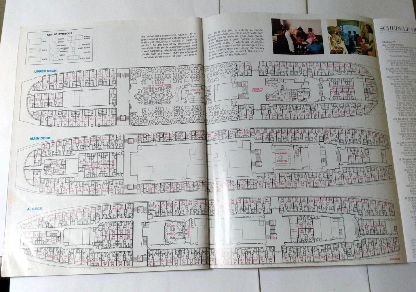 Norwegian America Line Cruise Ship ms Vistafjord 1974 Cruise Brochure - TulipStuff