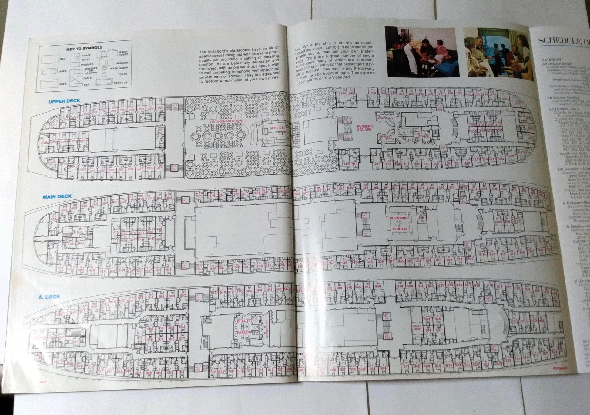 Norwegian America Line Cruise Ship ms Vistafjord 1974 Cruise Brochure - TulipStuff