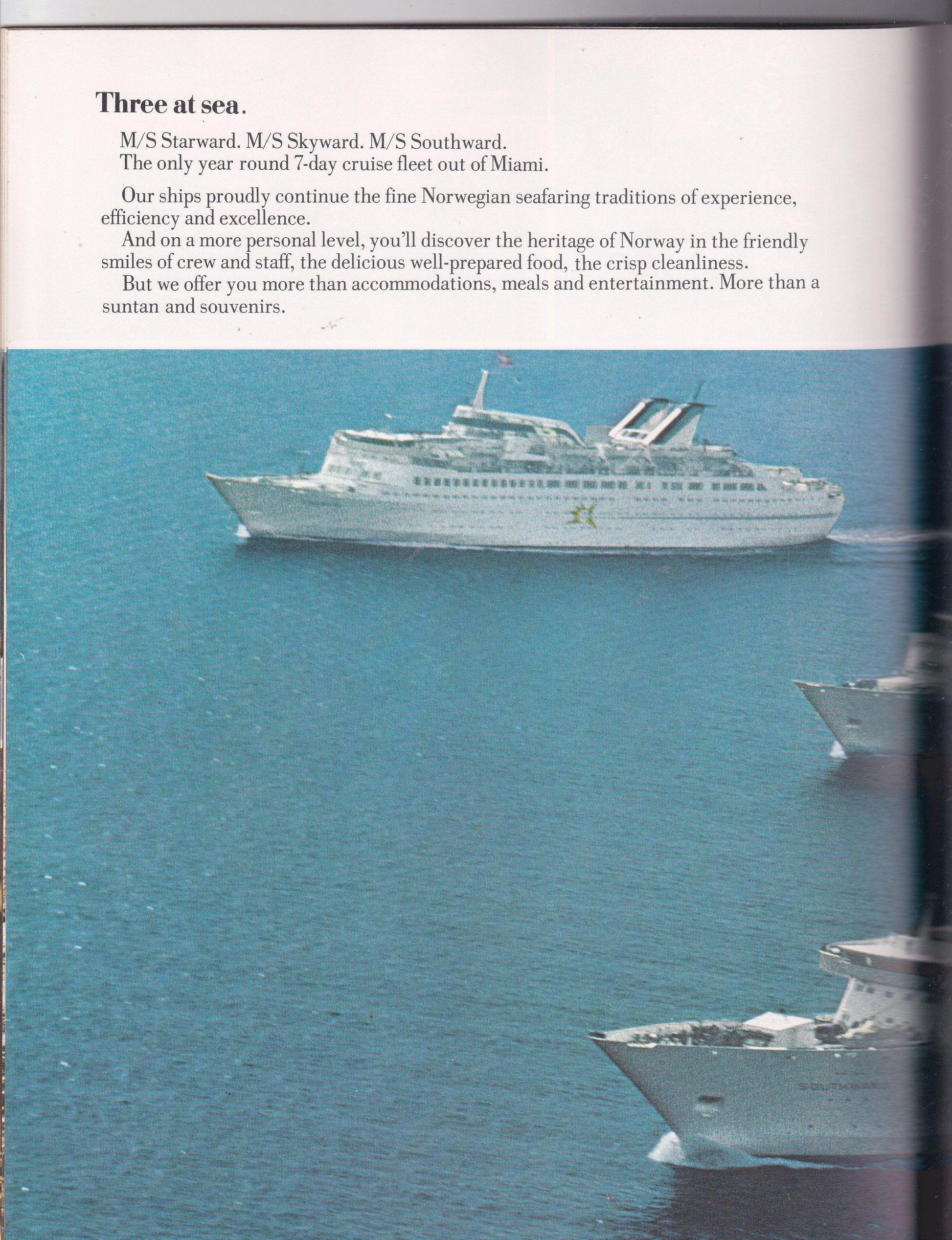 Norwegian Caribbean Southward Starward Skyward 1975 Cruise Brochure - TulipStuff