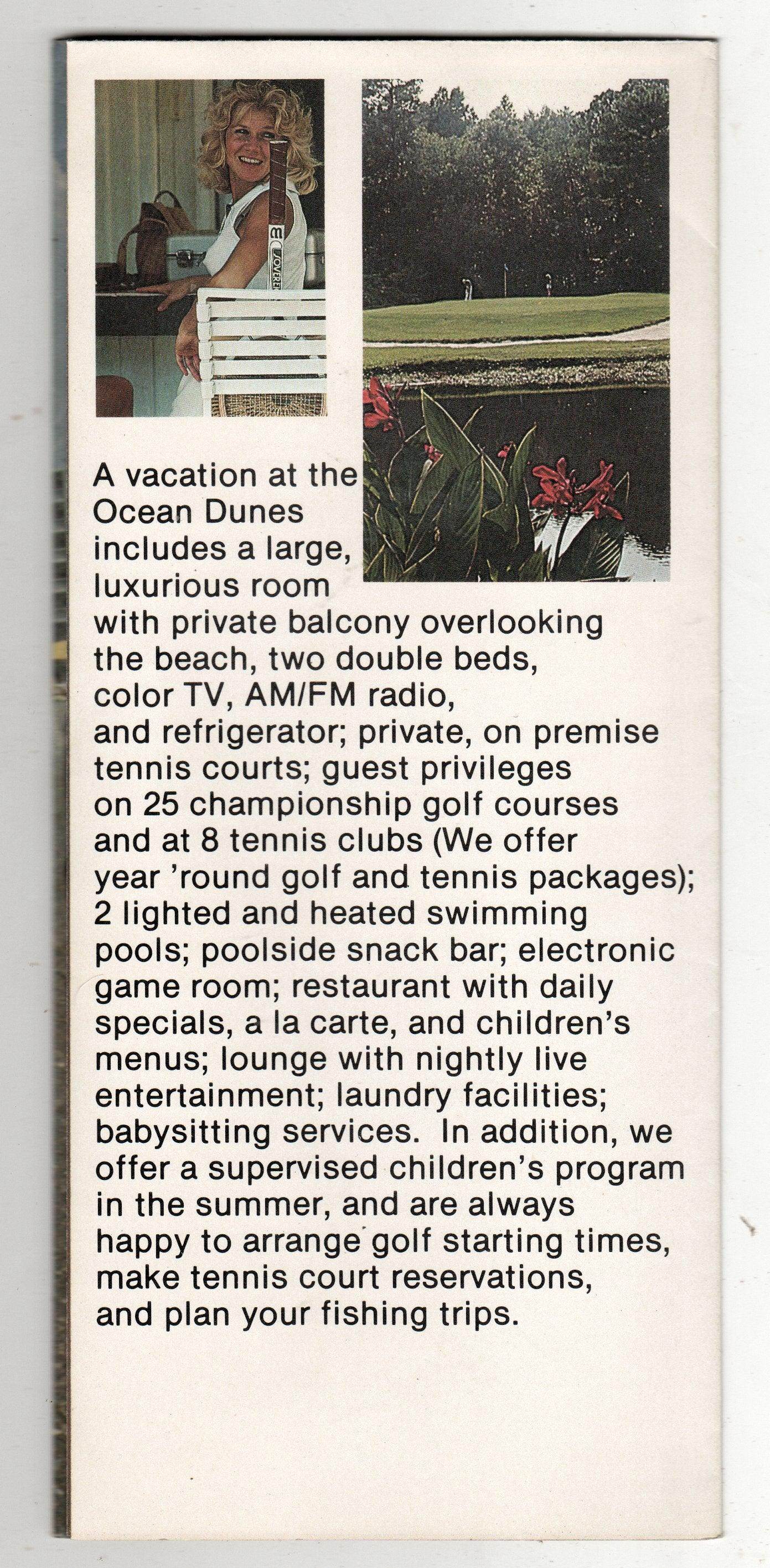 Ocean Dunes Resort Myrtle Beach SC Early 1980's Brochure - TulipStuff
