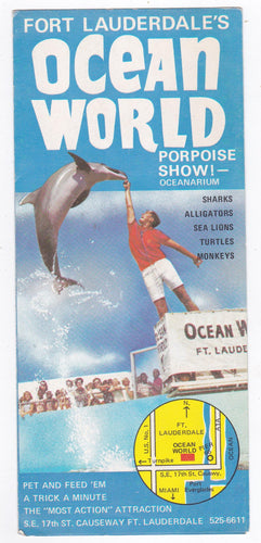 Fort Lauderdale Ocean World Porpoise Show Oceanarium 1977 Brochure - TulipStuff