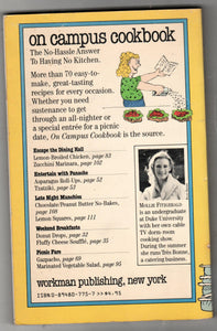 On Campus Cookbook Mollie Fitzgerald Paperback Workman 1984 - TulipStuff