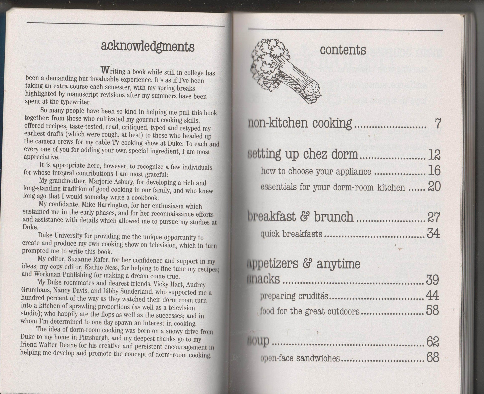 On Campus Cookbook Mollie Fitzgerald Paperback Workman 1984 - TulipStuff