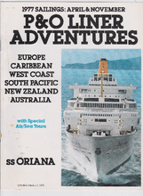 Load image into Gallery viewer, P&amp;O Lines 1977 ss Oriana Liner Adventures Cruises Brochure - TulipStuff
