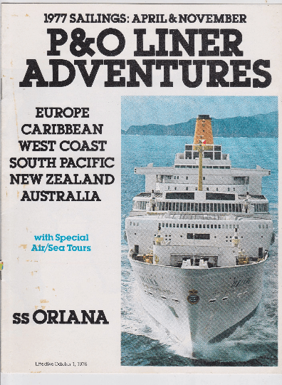 P&O Lines 1977 ss Oriana Liner Adventures Cruises Brochure - TulipStuff