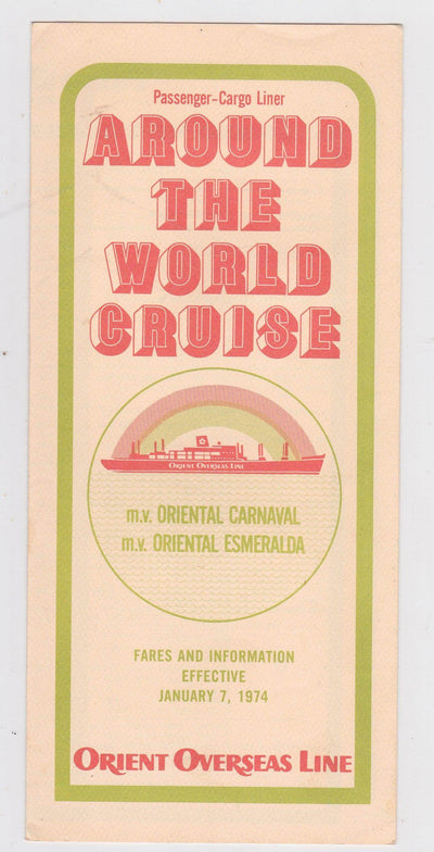 Orient Overseas Line ss Oriental Carnaval ss Oriental Esmeralda 1974 Brochure - TulipStuff