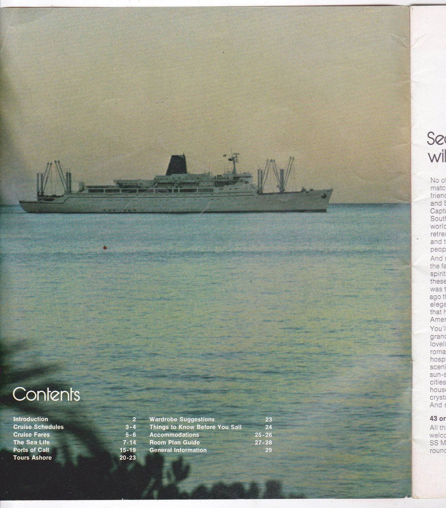 Pacific Far East Line Mariposa Monterey 1974-75 South Pacific Brochure - TulipStuff