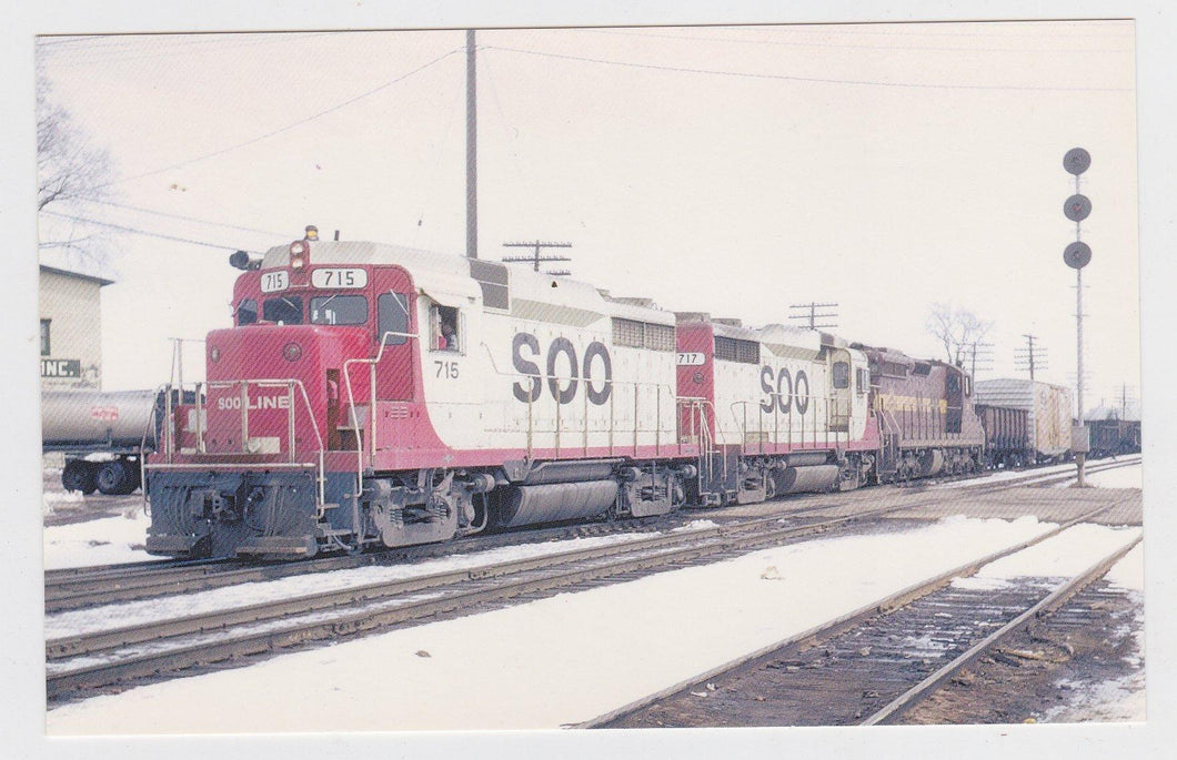 Soo Line EMD GP30 Locomotive Train Marshfield Wisconsin  Postcard - TulipStuff