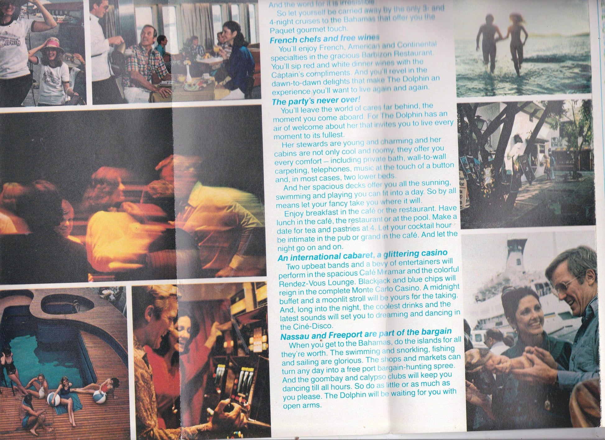 Paquet Ulysses Cruises ss Dolphin 1979 Bahamas Nassau Miami Brochure - TulipStuff
