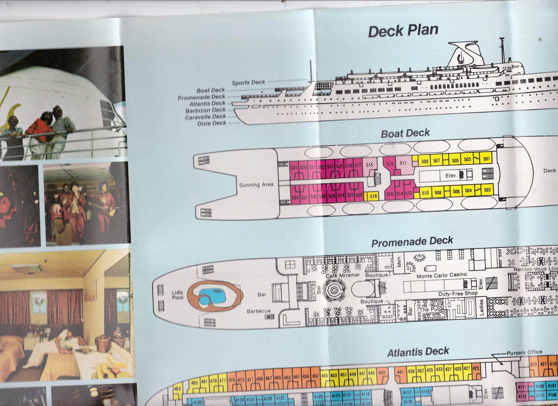Paquet Ulysses Cruises ss Dolphin 1979 Bahamas Nassau Miami Brochure - TulipStuff