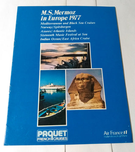 Paquet French Cruises MS Mermoz 1977 Europe Brochure - TulipStuff