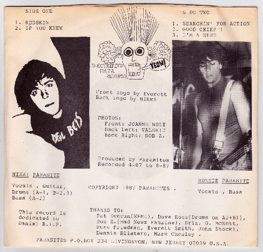 The Parasites Lost In The 80's EP 7" 33rpm Vinyl Record 1987 - TulipStuff