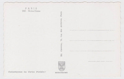 Notre Dame Cathedral Paris France 1963 Postcard - TulipStuff