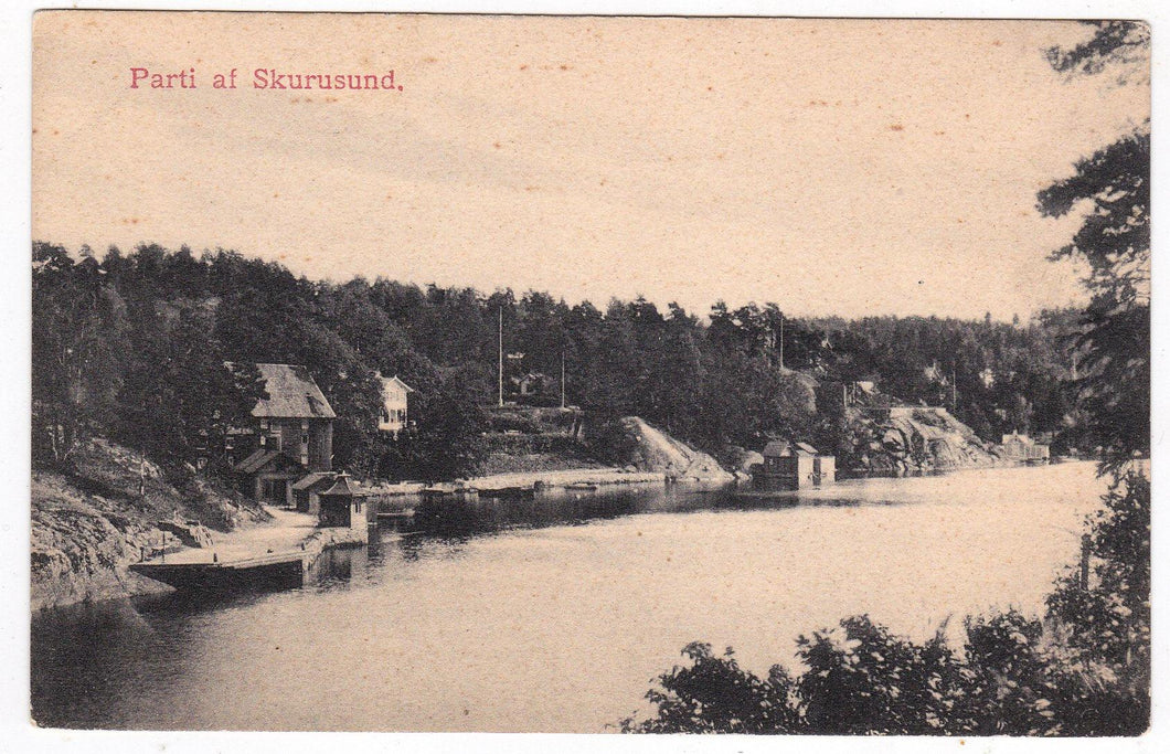 Parti af Skurusund near Stockholm Sweden 1910's Postcard - TulipStuff