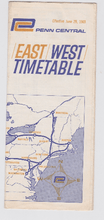 Load image into Gallery viewer, Penn Central Railroad 1969 East West Timetable - TulipStuff
